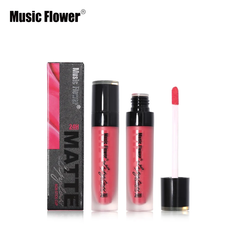 Music Flower брендовый Макияж 12 цветов матовый набор блесков для губ антипригарная