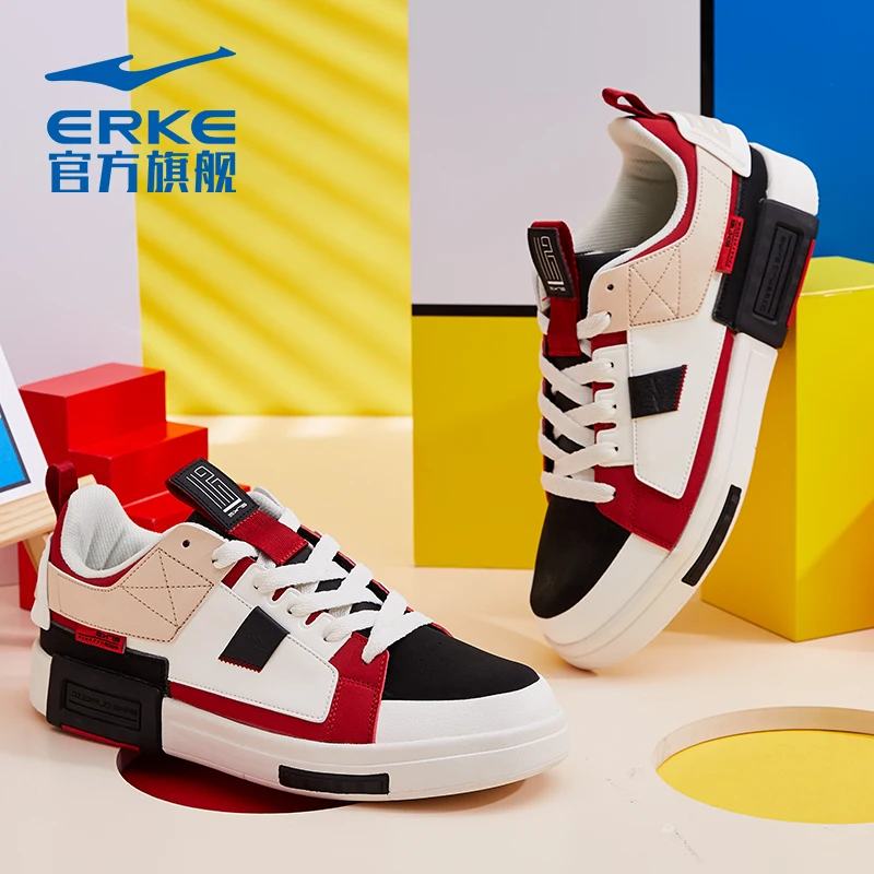 

Hongxing Erke men's sports shoes 2021 summer new fashion trend casual shoes ins contrast red tide board shoes