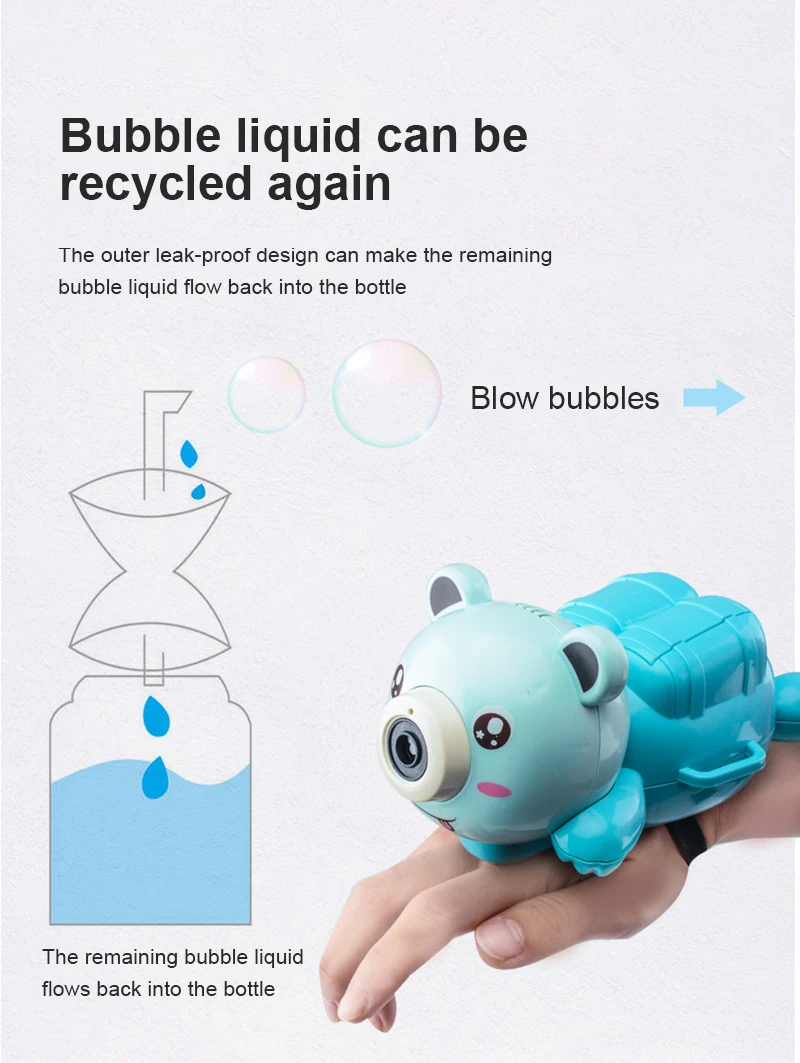 

Summer Magic Bubble Machine Electric Light Music Automatic Bubble Blower Maker Gun Kids Outdoor Toys Birthday Gift Interactive