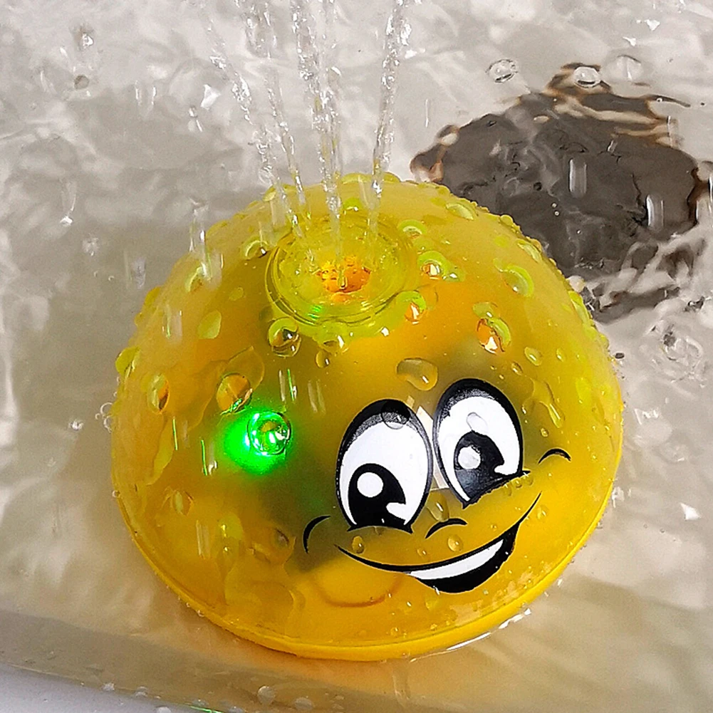 

Funny Infant Bath Toys Baby Electric Induction Sprinkler Ball with Light Music Children Water Play Ball Bath interactive toy