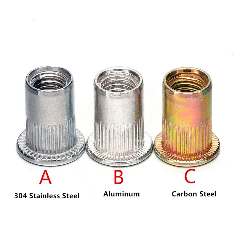 

20 шт., М3, М4, М5, М6, М8, 304, нержавеющая сталь, углеродистая сталь, алюминий, плоская головка, заклепка, гайка, вставка Rivnut, гайка для болта