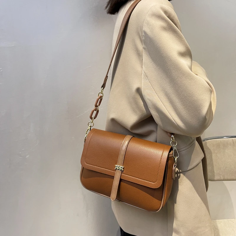 

Простая однотонная квадратная Вместительная женская сумка-мессенджер на плечо из мягкой кожи, кошельки и сумочки, женская сумка, сумки для ...
