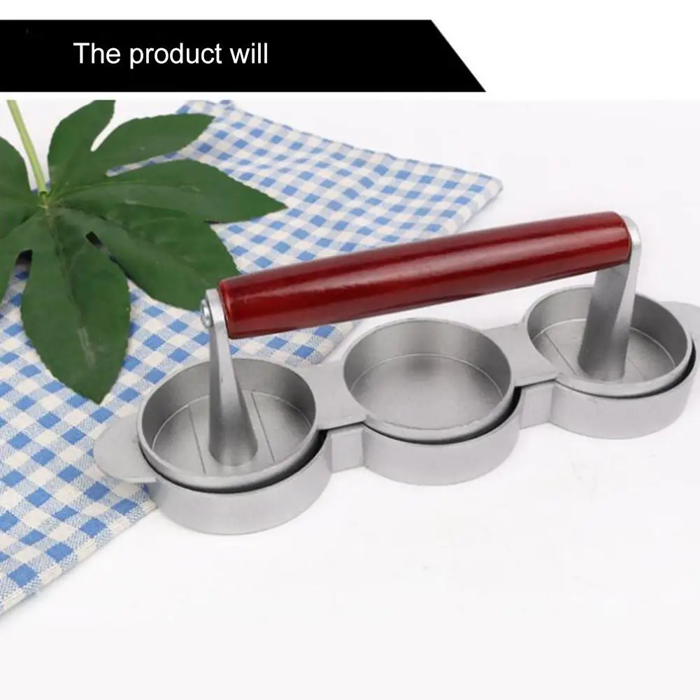 Нержавеющая сталь гамбургер пресс с антипригарным тройным бургером мини