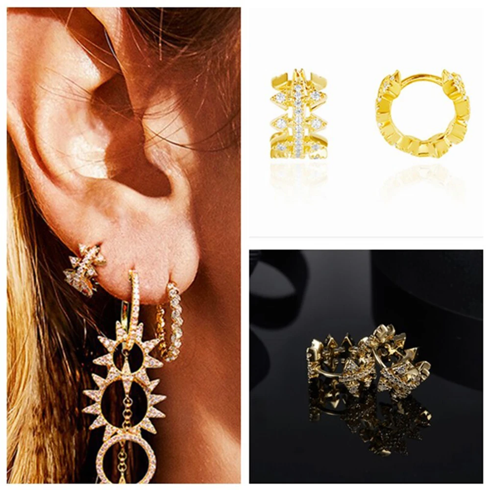 

Высококачественные новые серьги-манжеты, прозрачные циркониевые фианиты, модные Очаровательные Полые серьги, женские свадебные украшения