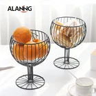 Геометрическая полая железная корзина в форме бокала для вина в скандинавском стиле, простая корзина для хранения закусок для дома, гостиной