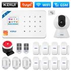 KERUI WIFI GSM W181 Tuya умная система охранной сигнализации работает для домашней безопасности детектор движения датчик дыма двери окна