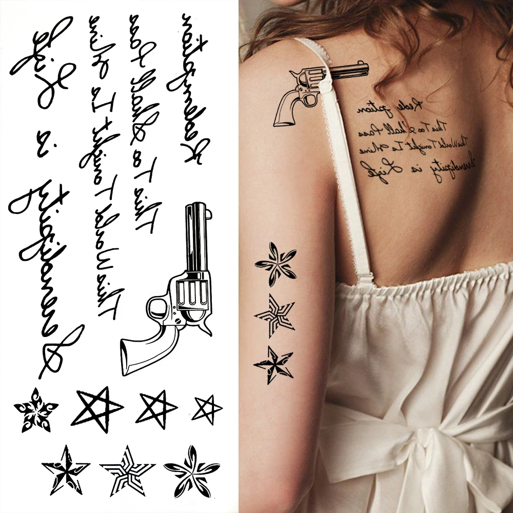 Waterproof Small Star Moon Temporary Tattoos For Kids Face Tatoos Men Moon Star Totem Women Infinity Fake Tattoo Sticker Hand images - 4