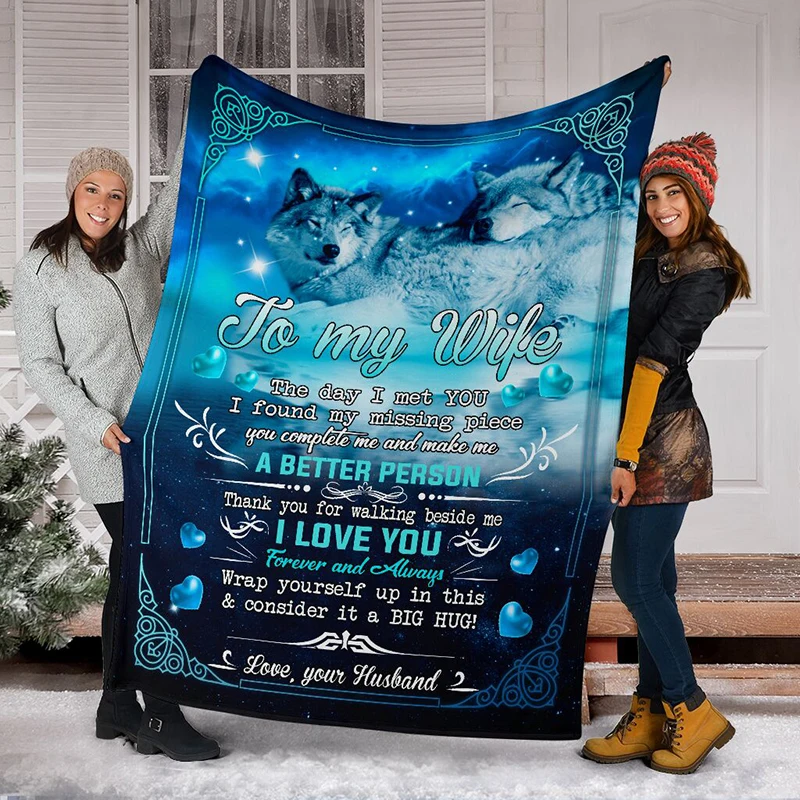 

Special Gift for Your Wife Fleece Blanket Lightweight Super Soft Cozy Luxury Warm Bed Blanket for Winter ASD88