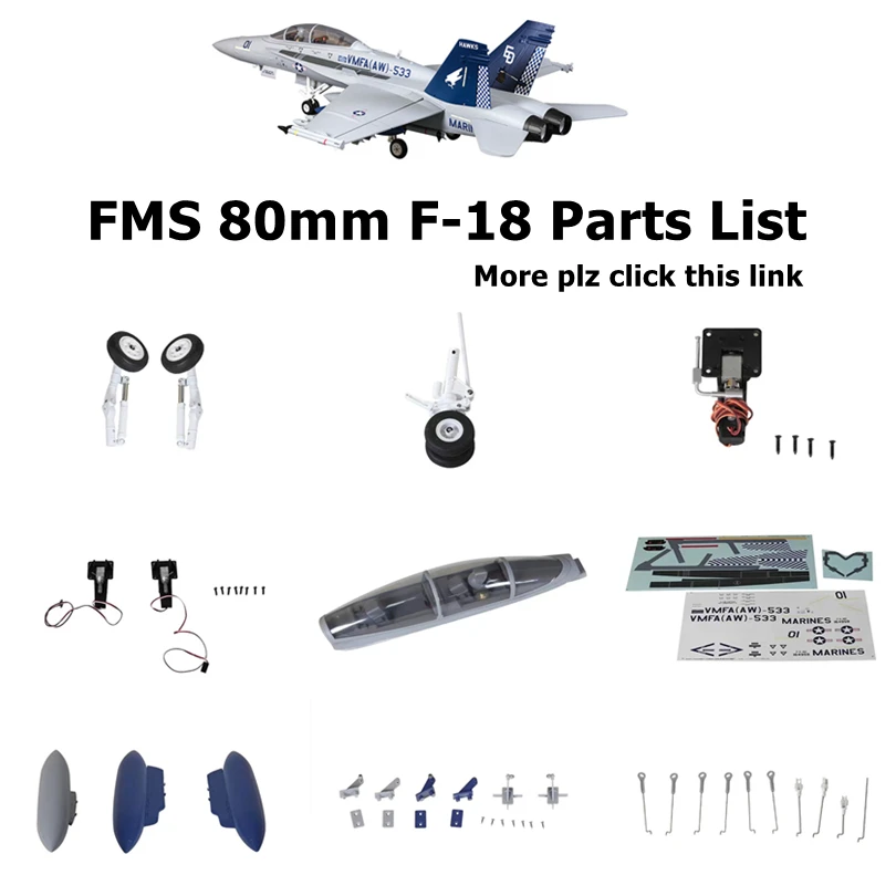 FMS 80 мм F18 F-18 EDF Ducted Fan Jet Parts комплект шасси система двигателя ESC RC модели самолета