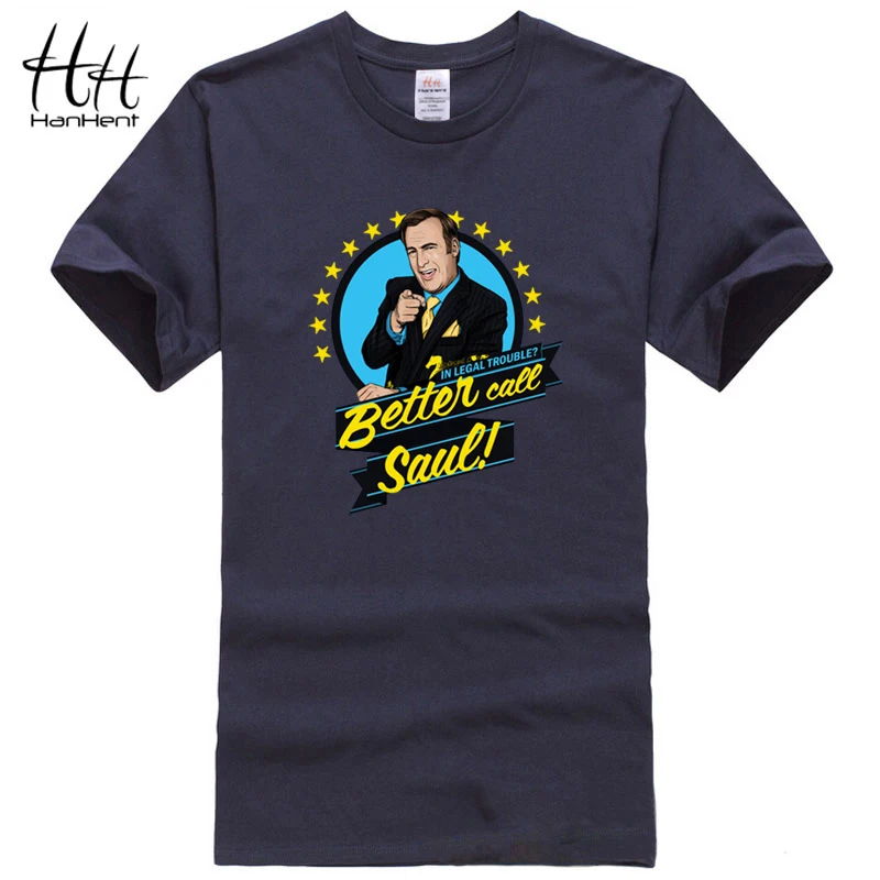 Мужская хлопковая футболка с принтом HanHent better call saul Повседневная Свободная
