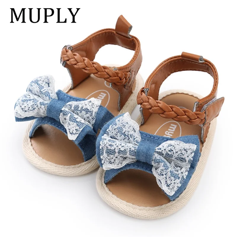 

New Soft Sole PU Baby girls sandals Floral bow First Walkers Shoes Fashion Summer Prewalkers Beach Shoes Toddler Moccasins