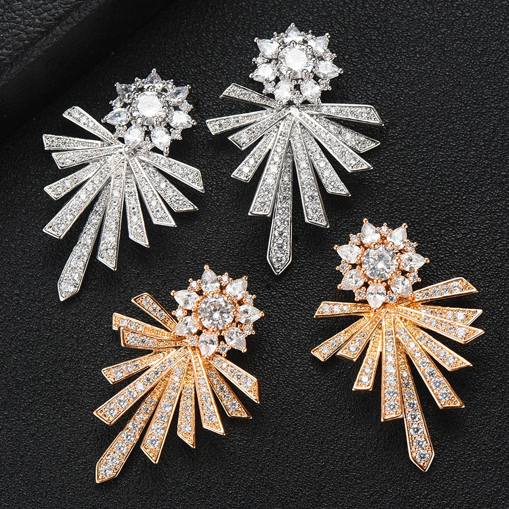 

Роскошные великолепные изысканные серьги KellyBola, полностью прозрачные модные благородные женские серьги с фианитами для вечерние Ринок и шо...