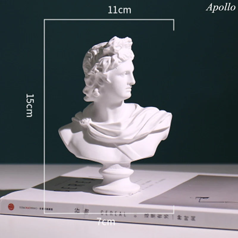 1 шт. мировая статуя Famou большая Moliere/Mozart Гипсовая фигурка украшение бюст полимерный эскиз модель для практики/смола скульптура/ремесла - Цвет: Apollo