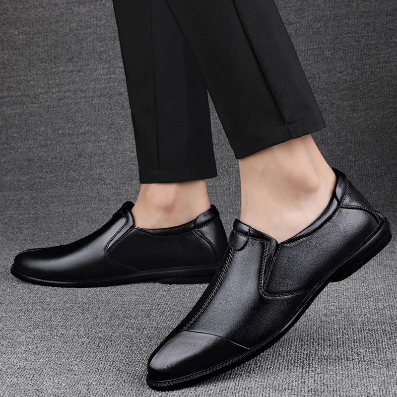 

2022 Fashion Men Loafers Shoes Genuine Leather Casual Slip On Shoe Male Size 37-46 Classic Brown Black Comfortable Shoes For Men