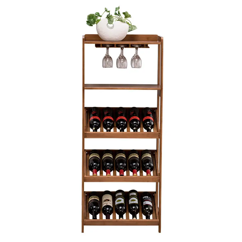 Винная стойка из массива дерева и бамбука для дома гостиной столовой винный шкаф