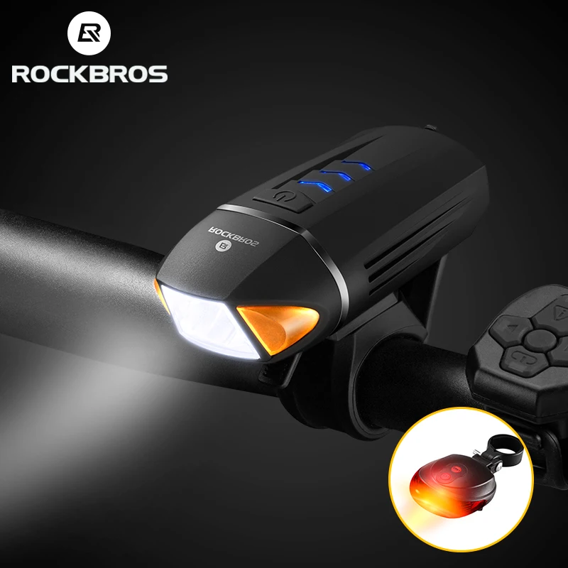 ROCKBROS велосипедный светильник USB Перезаряжаемый 350 люмен светодиодный велосипедный светильник головной светильник велосипедный беспроводной поворотник велосипедный светильник вспышка светильник
