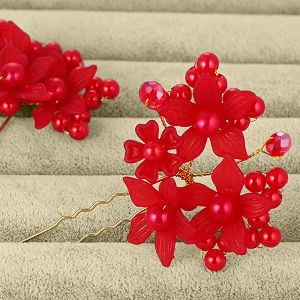 

1pc/6Pcs/10Pcs Fashion Crystal Hairpins Simulated Pearl Hair Pins Floral Wedding Bridal Hair Clips BUTT666