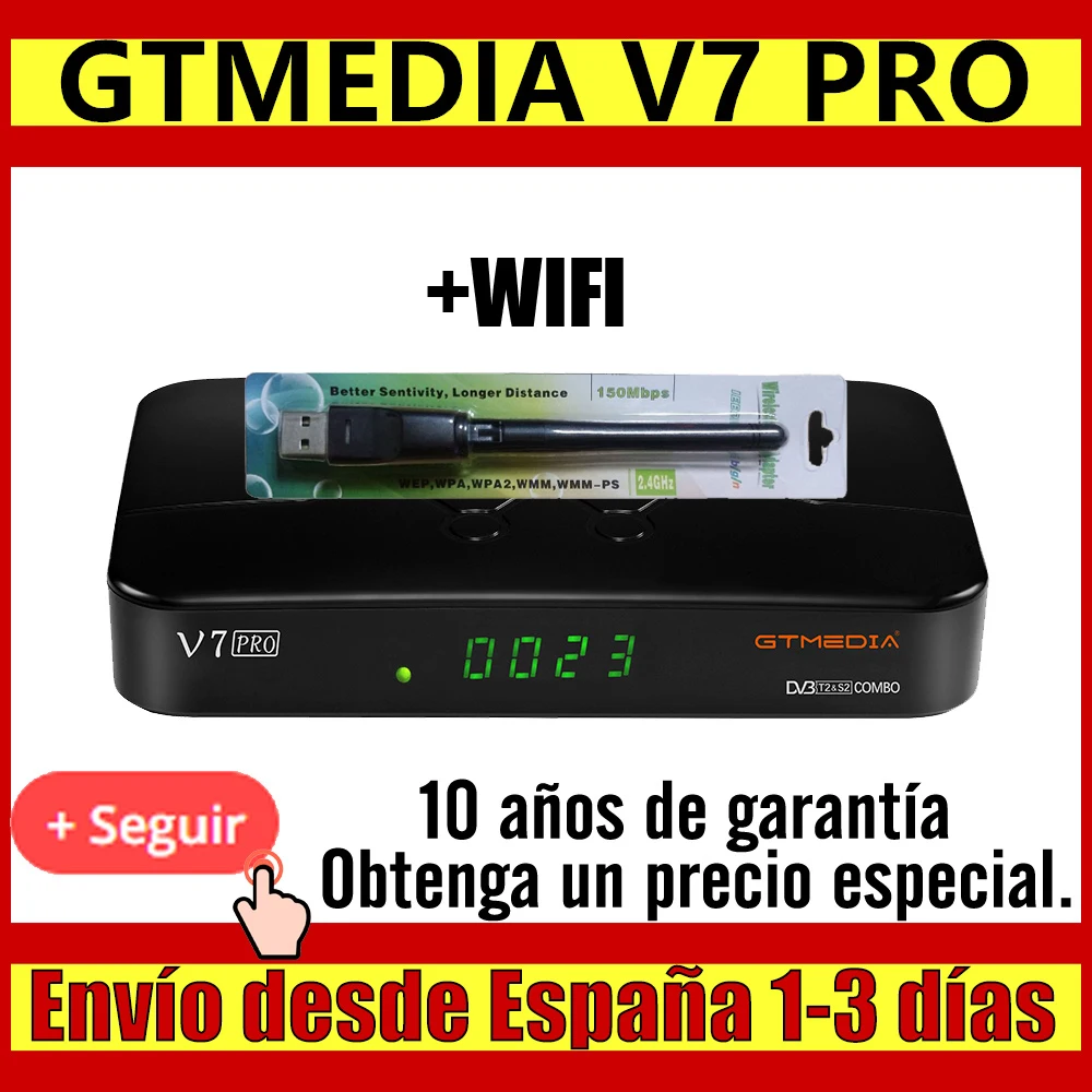 Новый декодер GTMEDIA V7 PRO DVB-S/S2/S2X + T/T2 карта CA спутниковый ТВ-приемник с поддержкой H.265