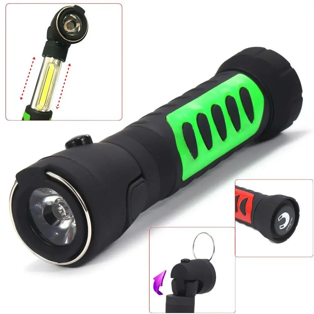 

CL13 Hidden Stretchable COB Light + 90 Degree Rotated Head Light Magnetic Tail LED Flashlight
