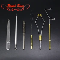 new collected silver grade small fly tying tools bobbin thread holders hackle pliers fly tying dubbing brushcurved tip bodkin