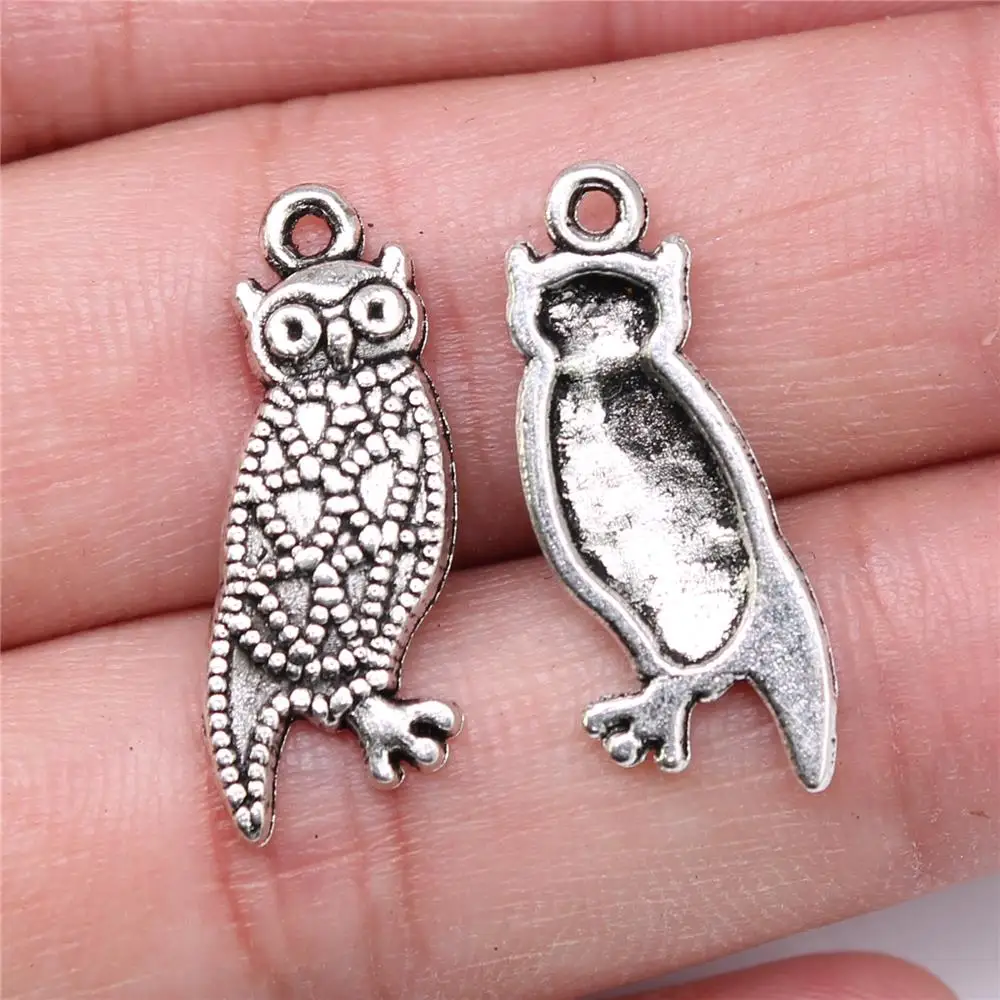 

150pcs 25x10mm Owl Charm For Jewelry Making Antique Silver Color Antique Bronze Color Jewelry Findings
