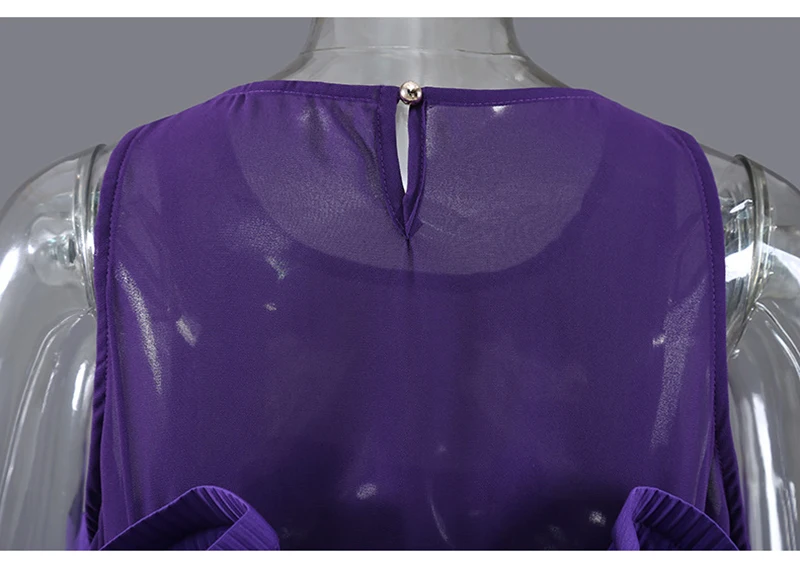 

[EAM] Women Purple Yellow Mesh Ruffles Spliced T-shirt New Round Neck Sleeveless Fashion Tide Spring Summer 2021 1DD8940