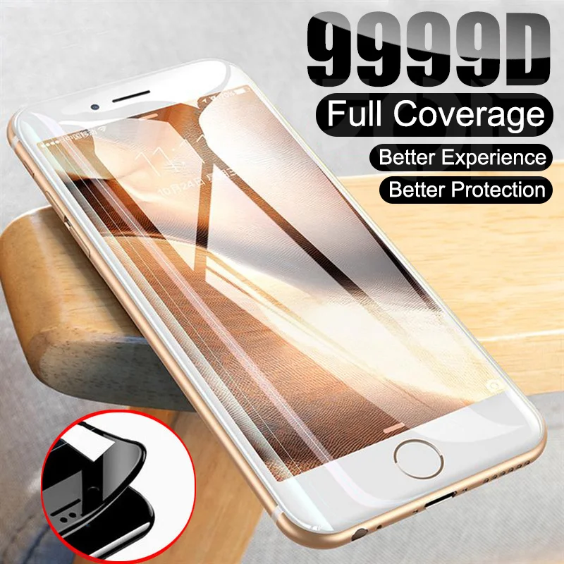 

9999D Full Cover Tempered Glass on the For iPhone 8 7 6 6S Plus Screen Protector For iPhone 8 7 6 6s SE 2020 Protection Film