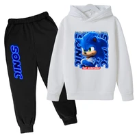 sonic hoodies suit kids fashion casual boys girls print sweatshirts tops child pullover sportswear gift for children set