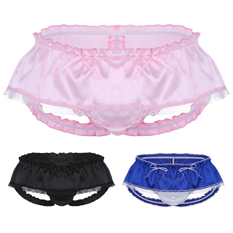 Горячее сексуальное мужское мягкое блестящее атласное нижнее белье брифы с