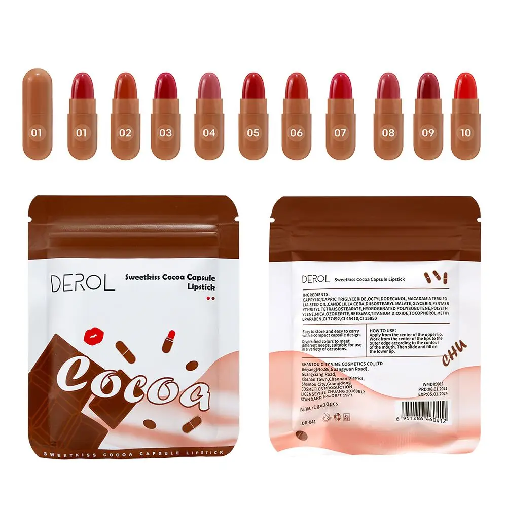

8/10PCS/Set Women Longlasting Waterproof Pocket Matte Tint Lip Makeup Candy Mini Lipstick Capsule