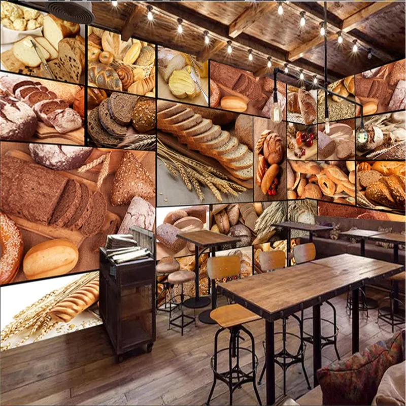 Европейская хлеб 3D фото настенная бумага выпечка кофе десерт магазин Фреска кафе
