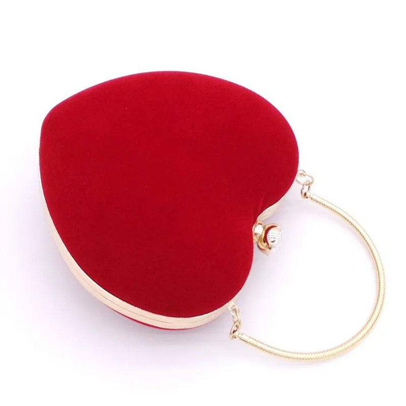 

Heart Shaped Diamonds Women Evening Bags Chain Shoulder Purse Day Clutches Evening Bags For Party Wedding