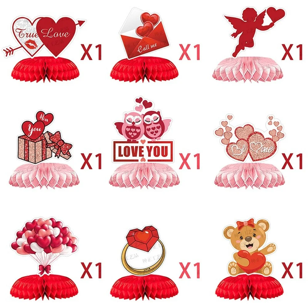 9 шт./лот День Святого Валентина сотовый шар украшение для рабочего стола Сотовый