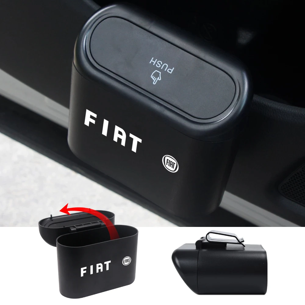 

Car Rubbish Bin Garbage Organizer Storage Box Flip Lid Trash Can Accessories For Fiat Panda Bravo Punto Linea Croma 500 595