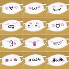 Хлопковые защитные маски унисекс, многоразовые маски для рта, белые милые аниме пыленепроницаемые кавайные маски для лица, маска для лица