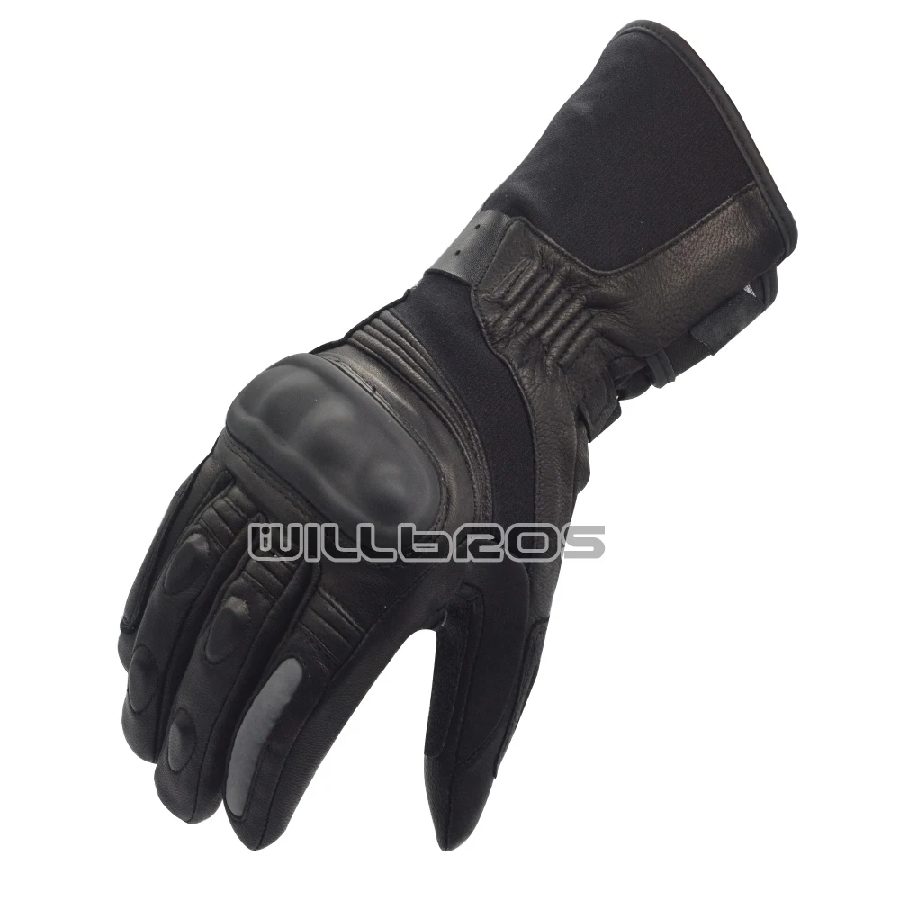 

Winter Leather Gloves Motorcycle Waterproof Guantes Motorbike Scooter Keep Warm Moto Men Touch Screen Black Luvas Adult