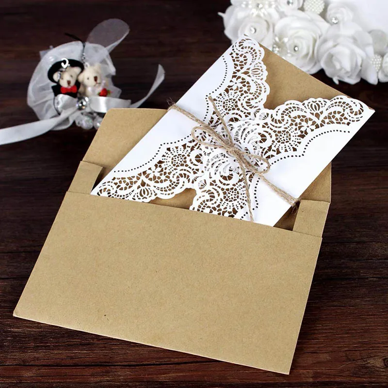 10 шт. пригласительная открытка на праздник свадьбу день рождения пустотелая