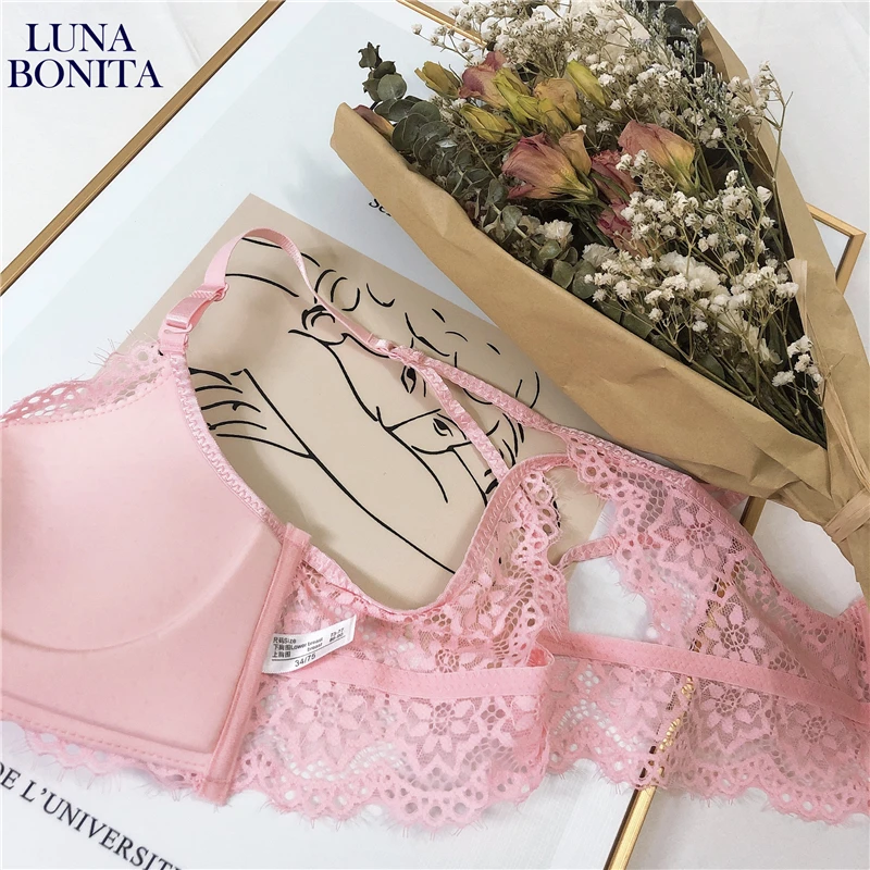 

Sensual Lady Seamless Underwear Front Breasted Push-Up Bras Soft Lingerie For Women Comfortable Bralette Sexy Lace Brassiere