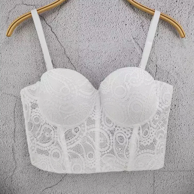 slip Sexy singer See Thought Street Appliques women Female dance Bras Black white outfits fashion festival oversized Camis women
