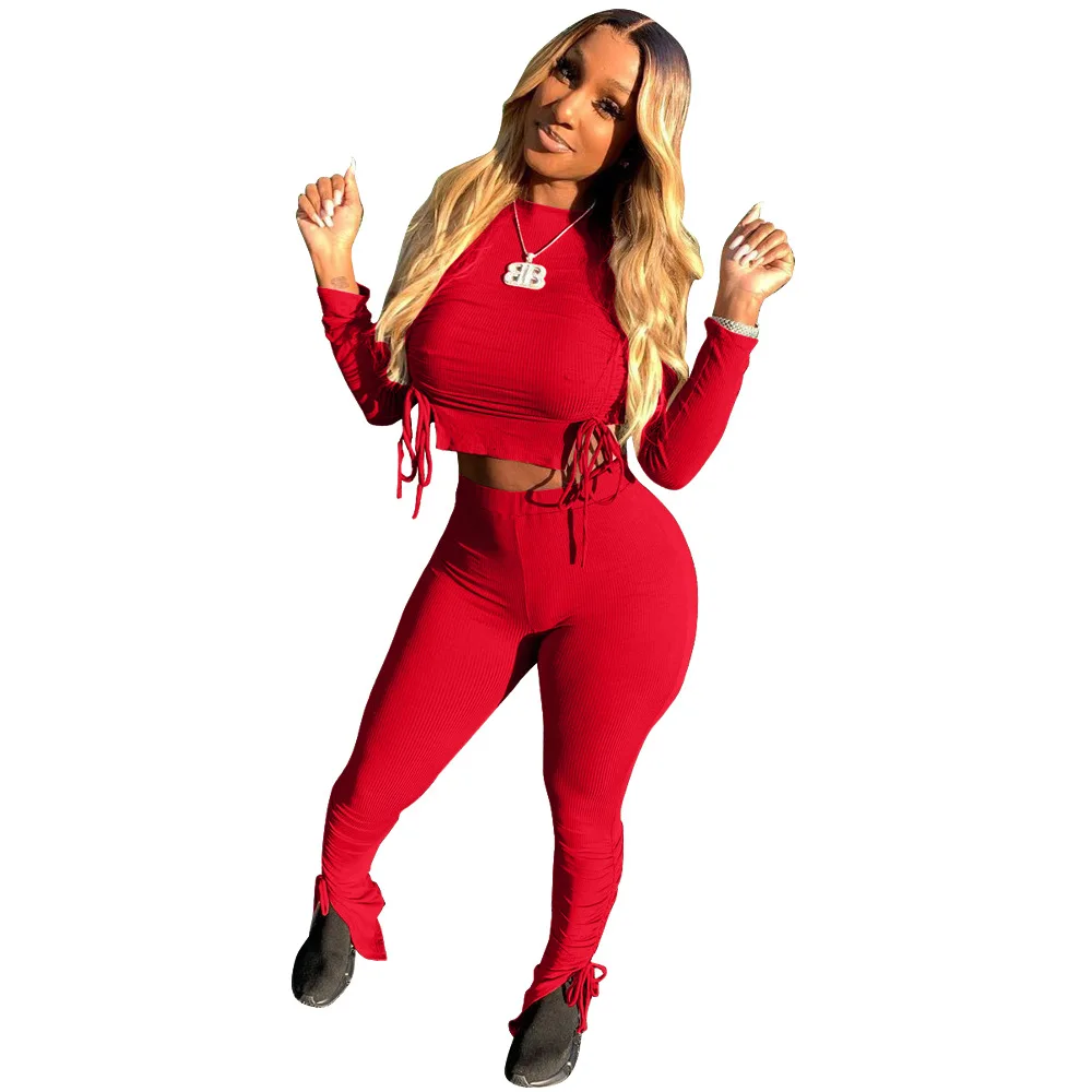 

Sexy Activewear Ribbed Fitness Two Piece Set Women Tracksuit T Shirts Leggings Sport Body Suit Gym Jogging Femme Chandal Mujer