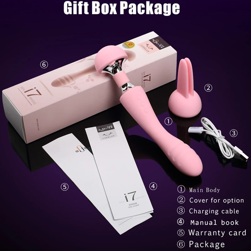 Huge Magic AV Vibrator Wand Powerful Clit Sex Toys For Woman G Spot Clitoris Stimulator Big Head USB Charge | Красота и здоровье