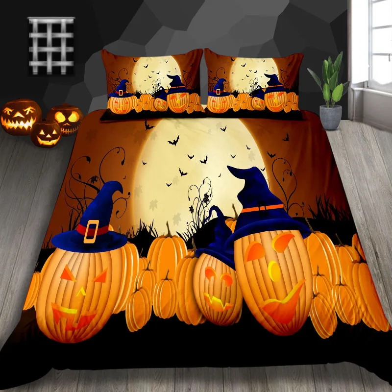 

3D Bedding Set Halloween Design Duvet Cover Queen King Full Double Size Creative Pattern Design Child Kids Room Decorations
