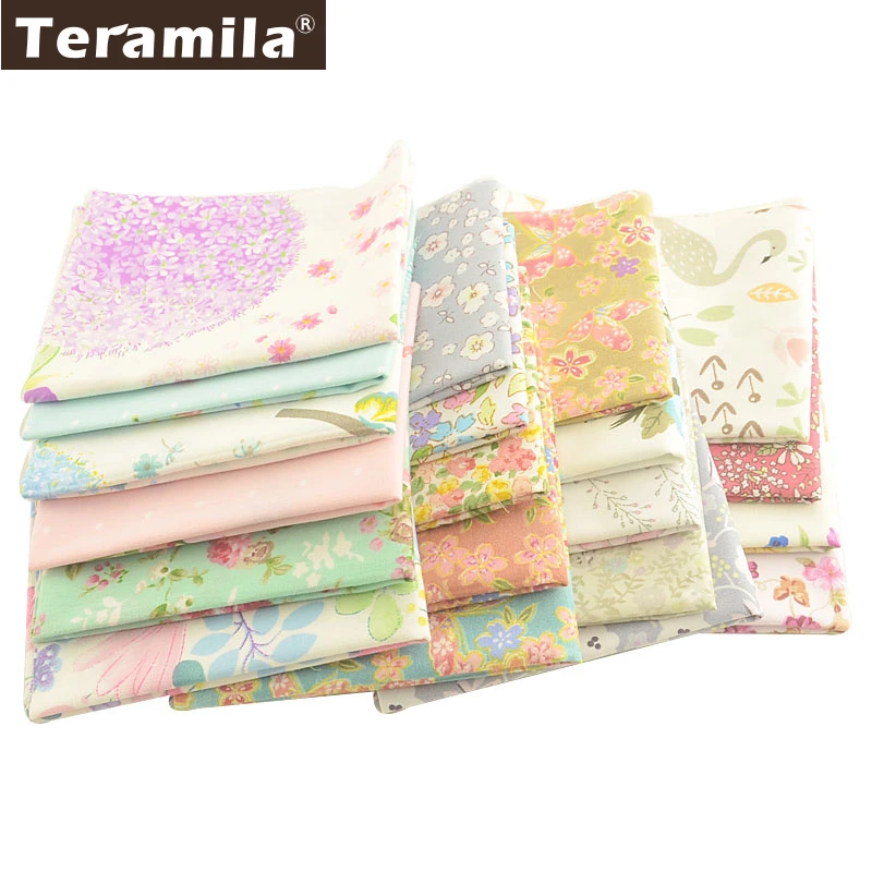 Teramila Telas Flower Design 50x10 0 см/шт. 100% хлопчатобумажная ткань пэчворк сделай сам стеганые