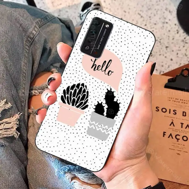 Милый чехол для телефона TOPLBPCS Plant Cactus Bling Huawei Honor 8x9 10 20 V 30 pro lite view 7A 9lite PLAY
