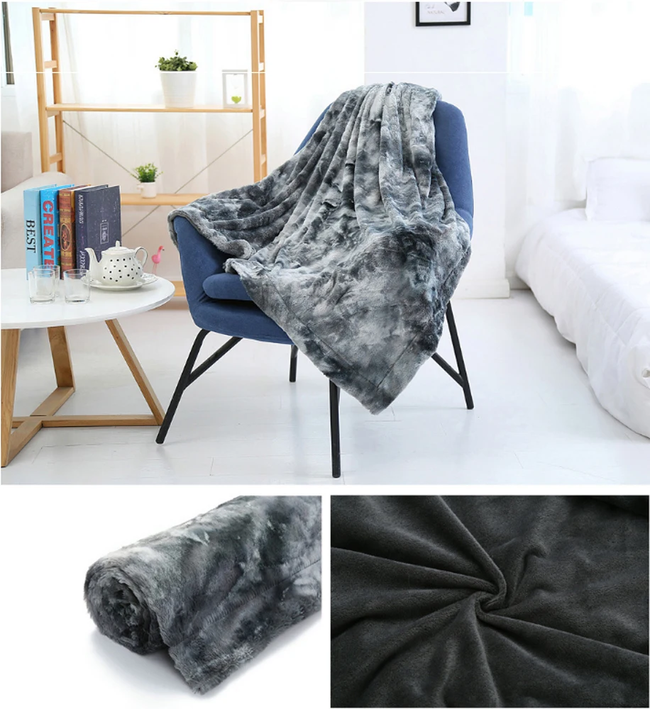 Мягкое меховое одеяло для дивана 3 размера теплое из искусственного меха уютные