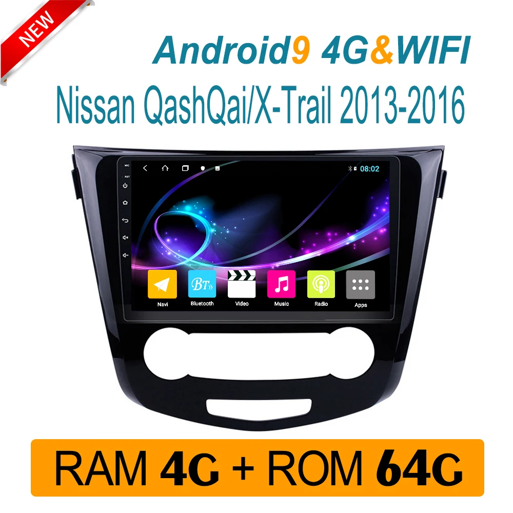 Автомагнитола RAM4G для Nissan Qashqai X Trail 2013 2016 автомагнитола DVD плеер GPS ROM64G dsp IPS carplay