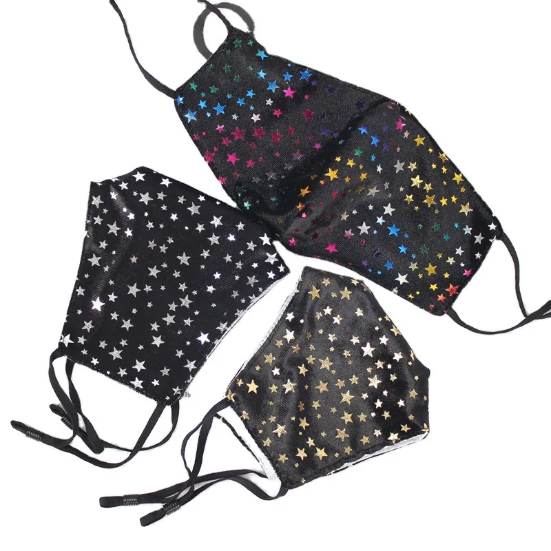 

Star Print dustproof mask Reusable Colorful Fabric Face Turban Stylish party Mask Party Decor