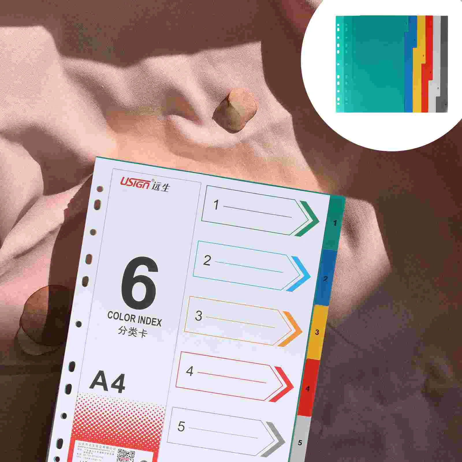 

24 Pcs Colored PP Binder Divider 11 Holes Archives Files Binder