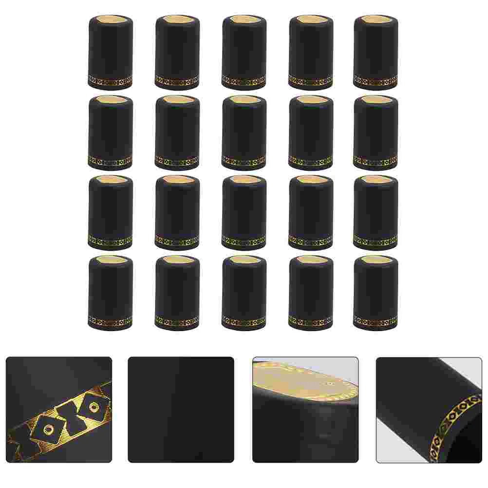 

150Pcs Heat Shrink Bottle Cover Bottle Bar Ware Accessories (Black)