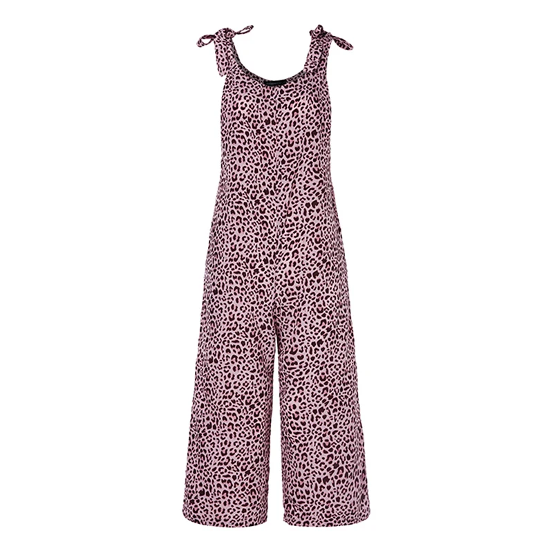 Женские винтажные комбинезоны с леопардовым принтом повседневные Длинные